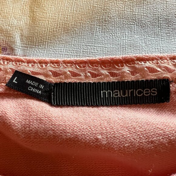Maurice's Peach Short Sleeve Cardigan - Large - Picture 3 of 4